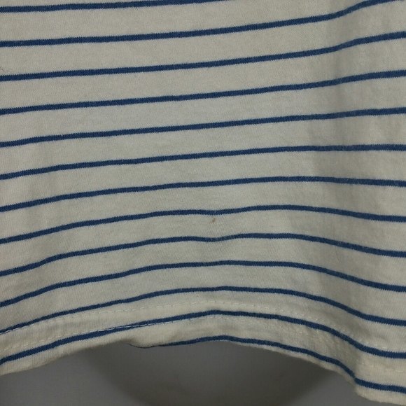 Guess Jeans Blue & White Cold Shoulder T Shirt M - Picture 4 of 10